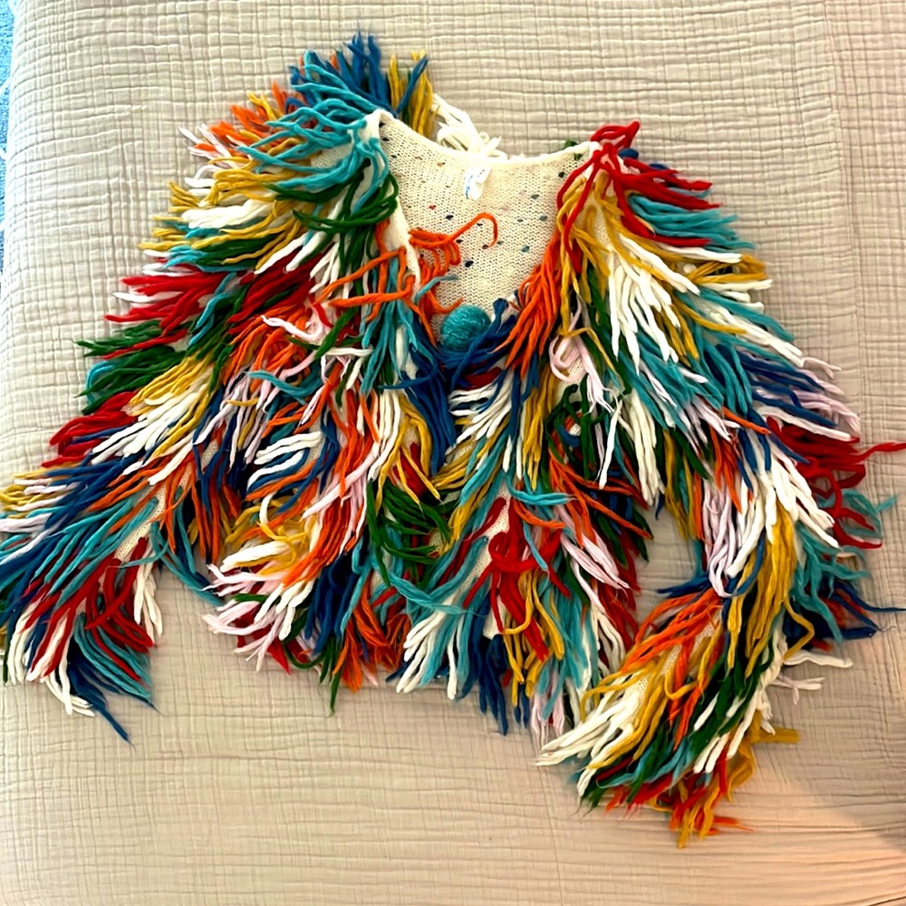 Funky yarn jacket perfect for festivals or hippie costume